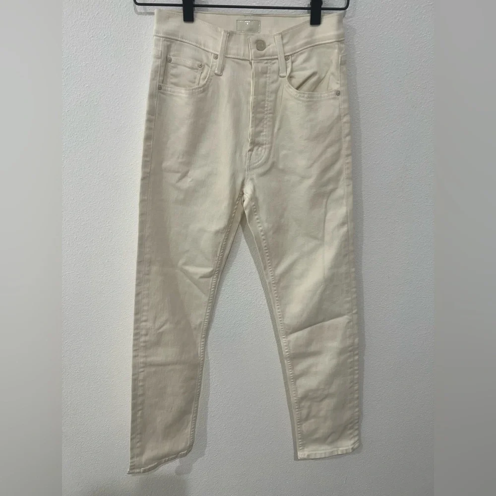 Mother Denim The Tomcat High Waist Ankle Skinny Jeans in Cream Puffs